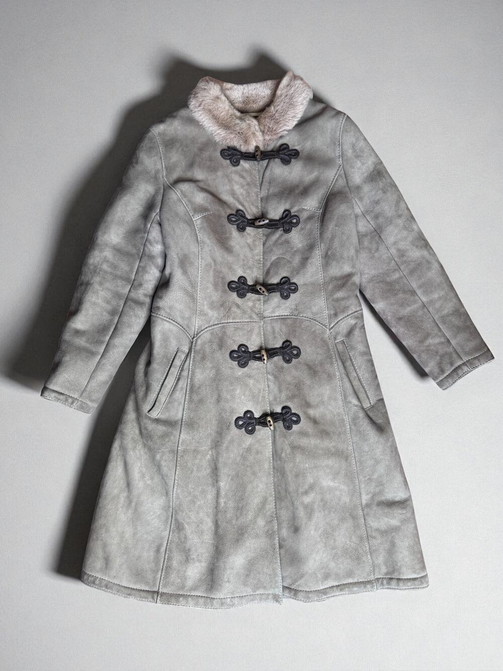 Vintage Sheepskin Shearling Fur Suede Penny Lane Style Medium Women Fitted
